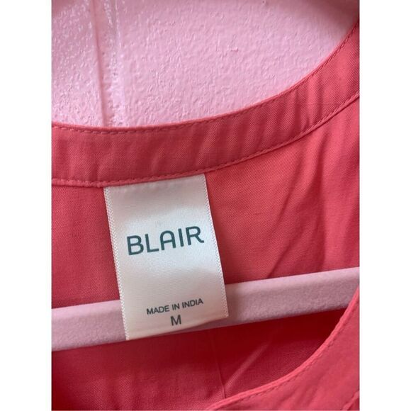 Blair Women's Coral Floral Embroidered Button-Up Tunic Top Size Medium NWT - Picture 4 of 10
